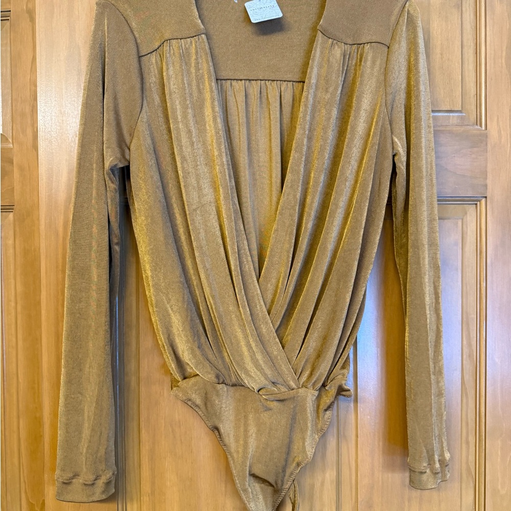 Free People Mustard Long Sleeve Top NWT